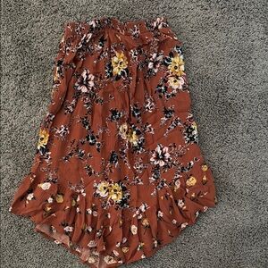 Kids Floral Skirt in Rust